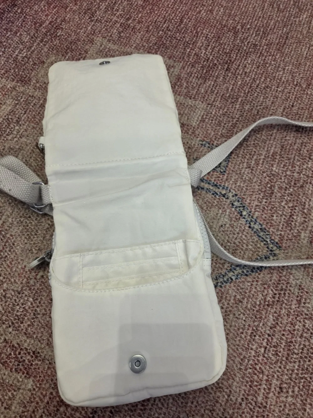 Kipling New Eldorado Mini Crossbody Bag, a lightweight nylon travel bag white
